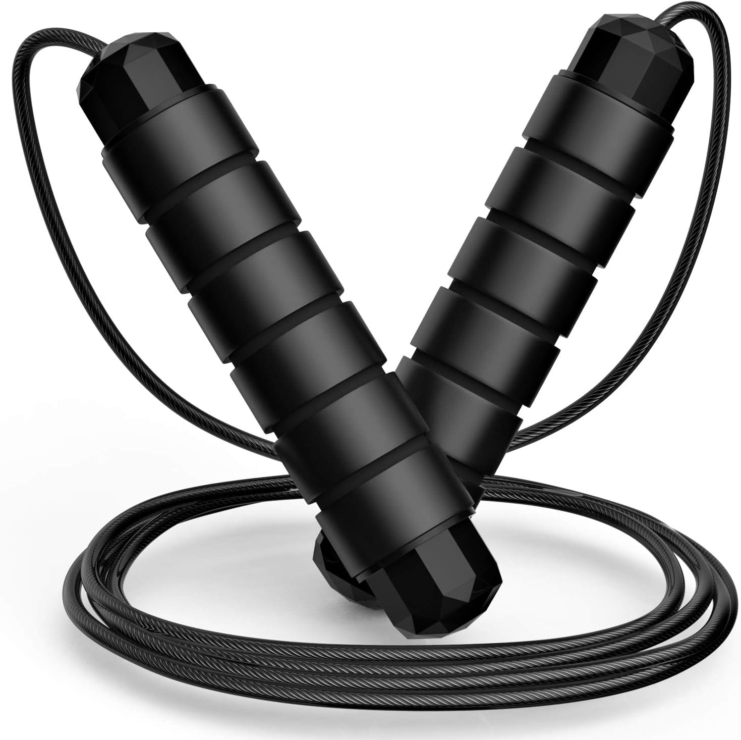 ESYWIND Weighted Jump Rope 2-Pack – Adjustable Fitness Speed Rope with Foam Handles