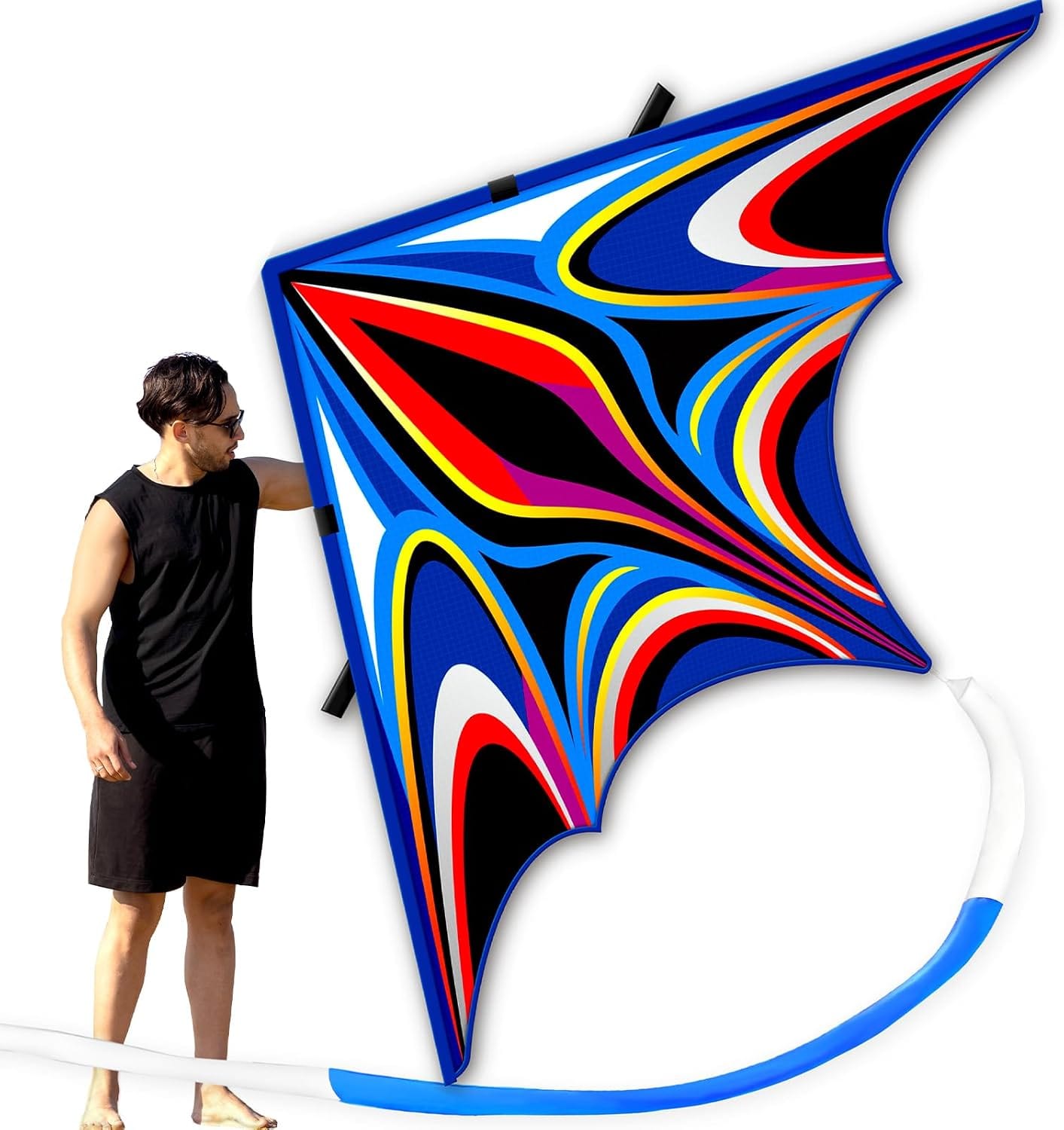 ESYWIND Giant Delta Kite for Adults & Kids – 55-Inch Large Stunt Kite with Tail