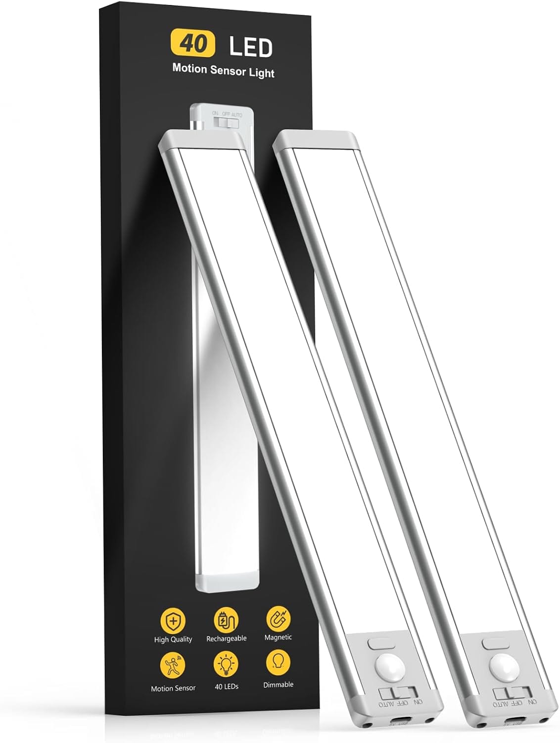 COREBES LED Closet Light 6-Pack – Rechargeable Motion Sensor Under Cabinet Lighting