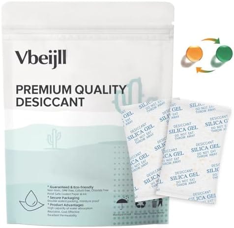 COREBES Silica Gel Packets 50-Pack – Reusable Desiccant Sachets for Food & Storage